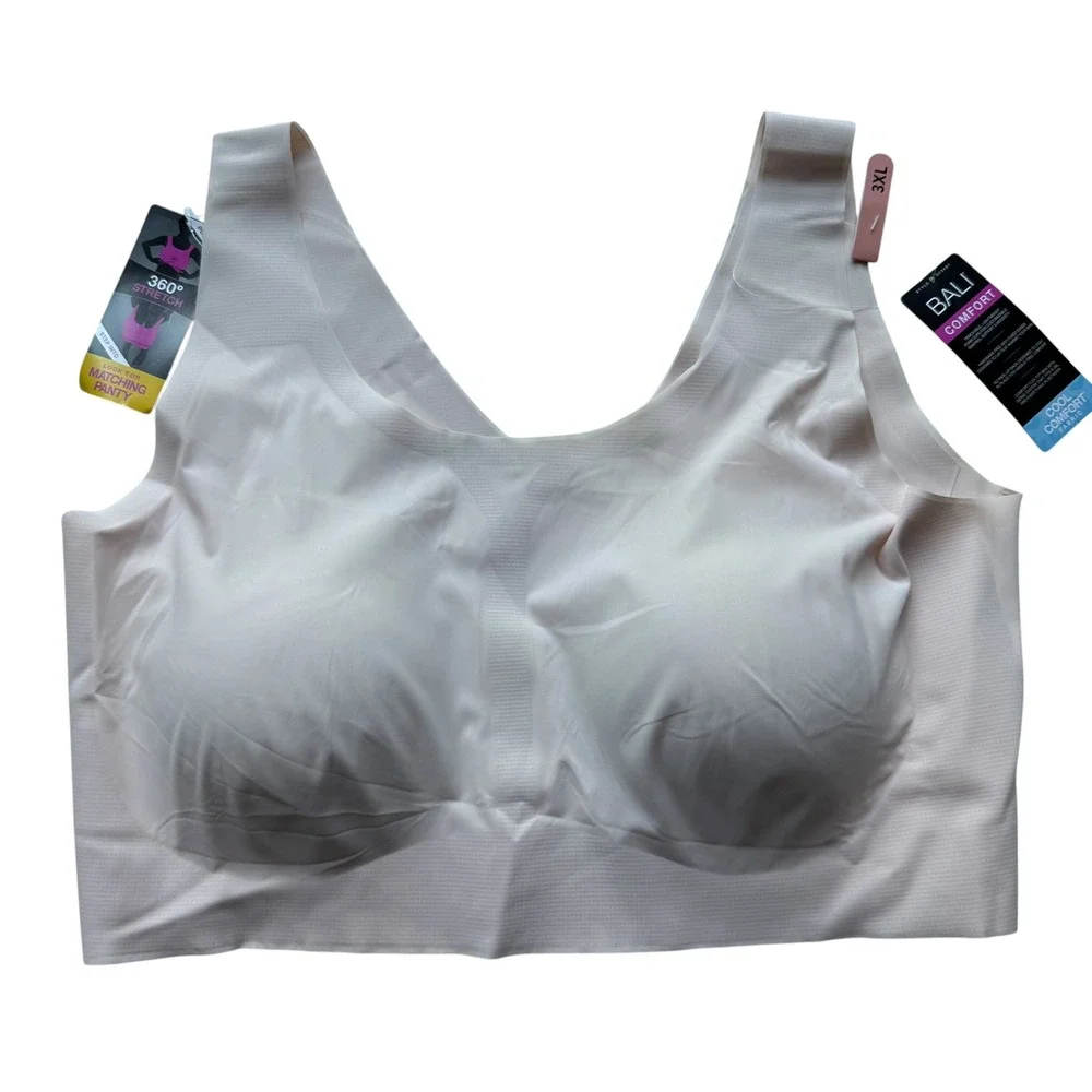 NWT Bali Comfort Revolution EasyLite Shaping Wireless Bra Sandshell Nude 3XL